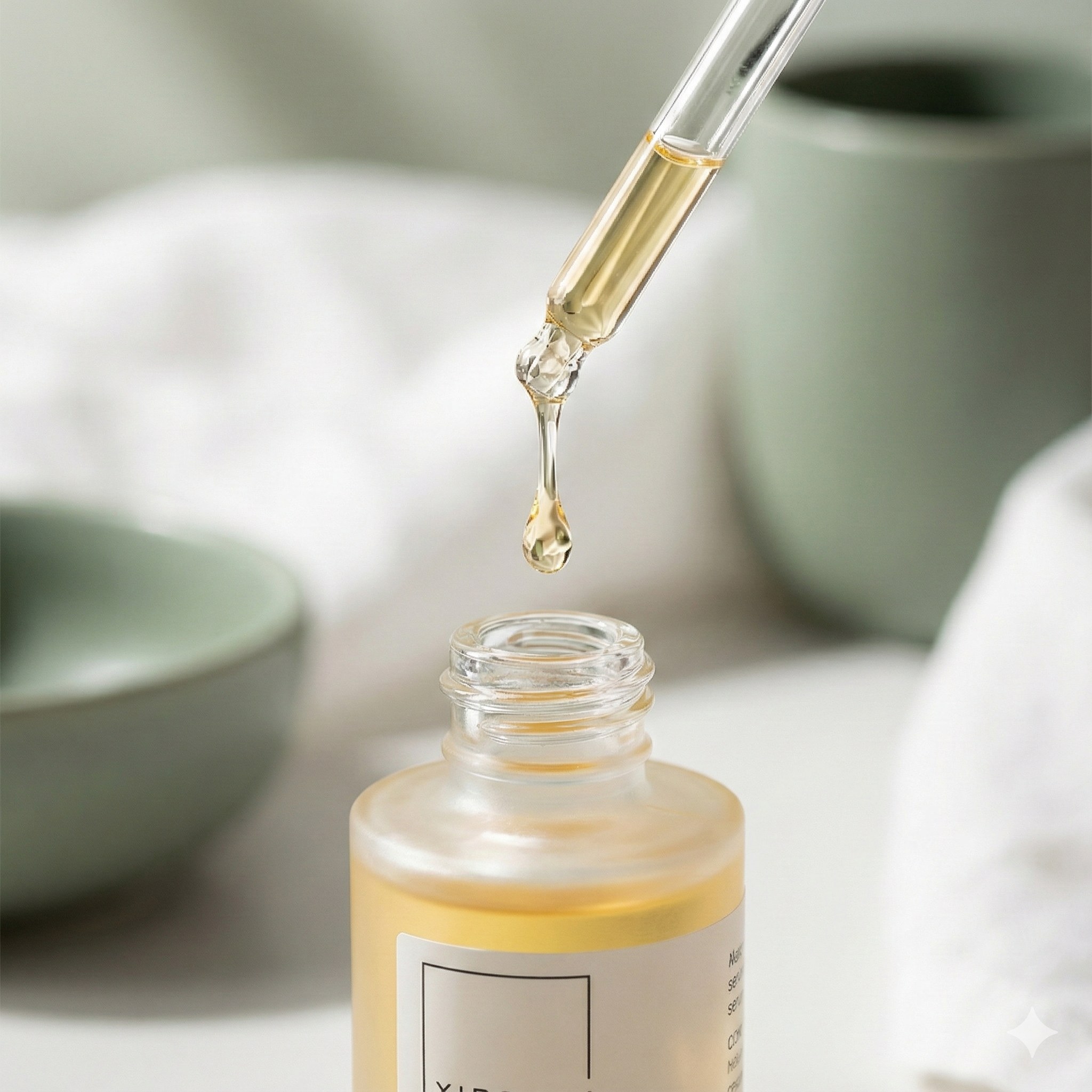 Luxury skincare serum dropper