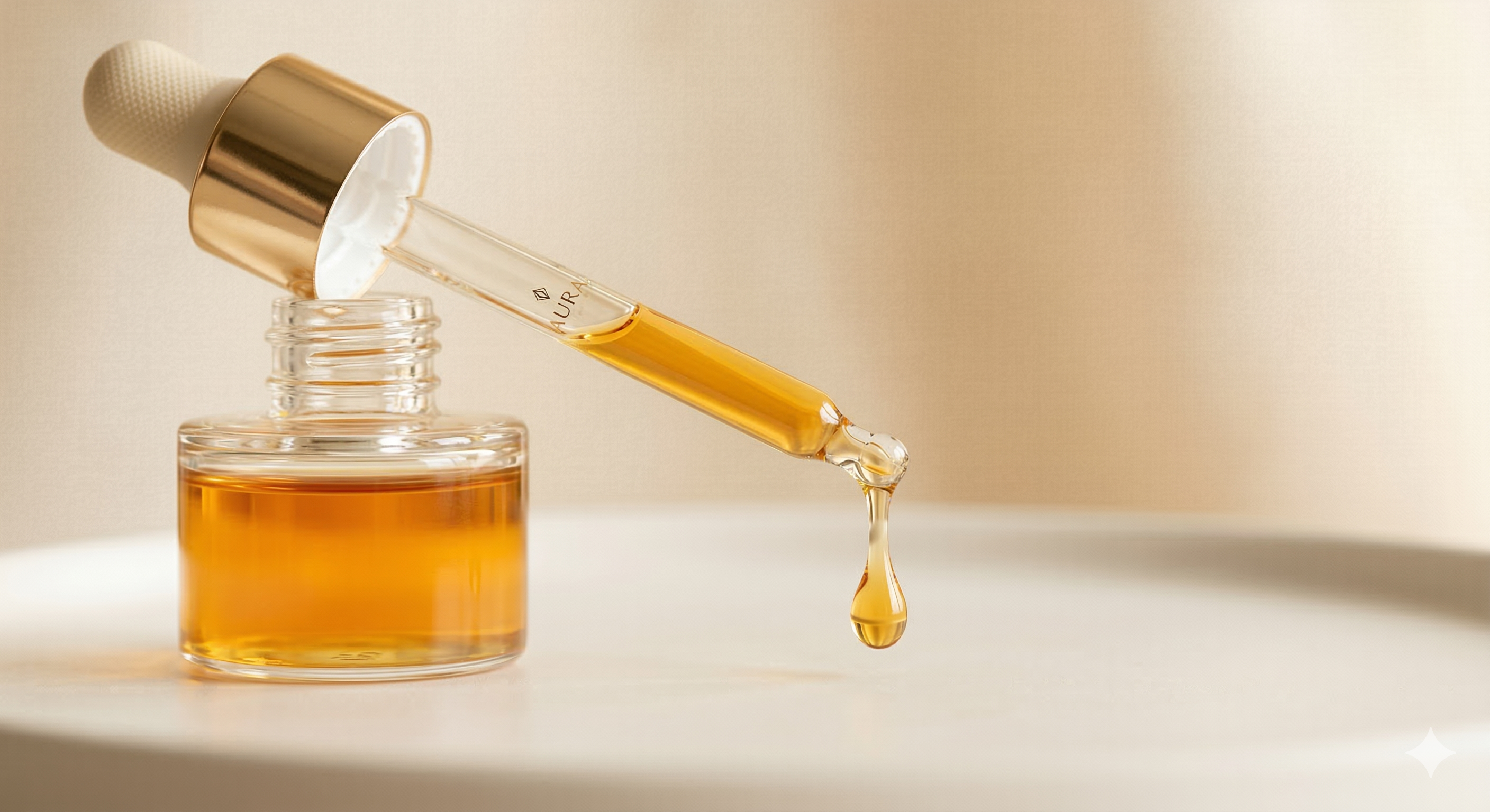 Luxury skincare serum dropper