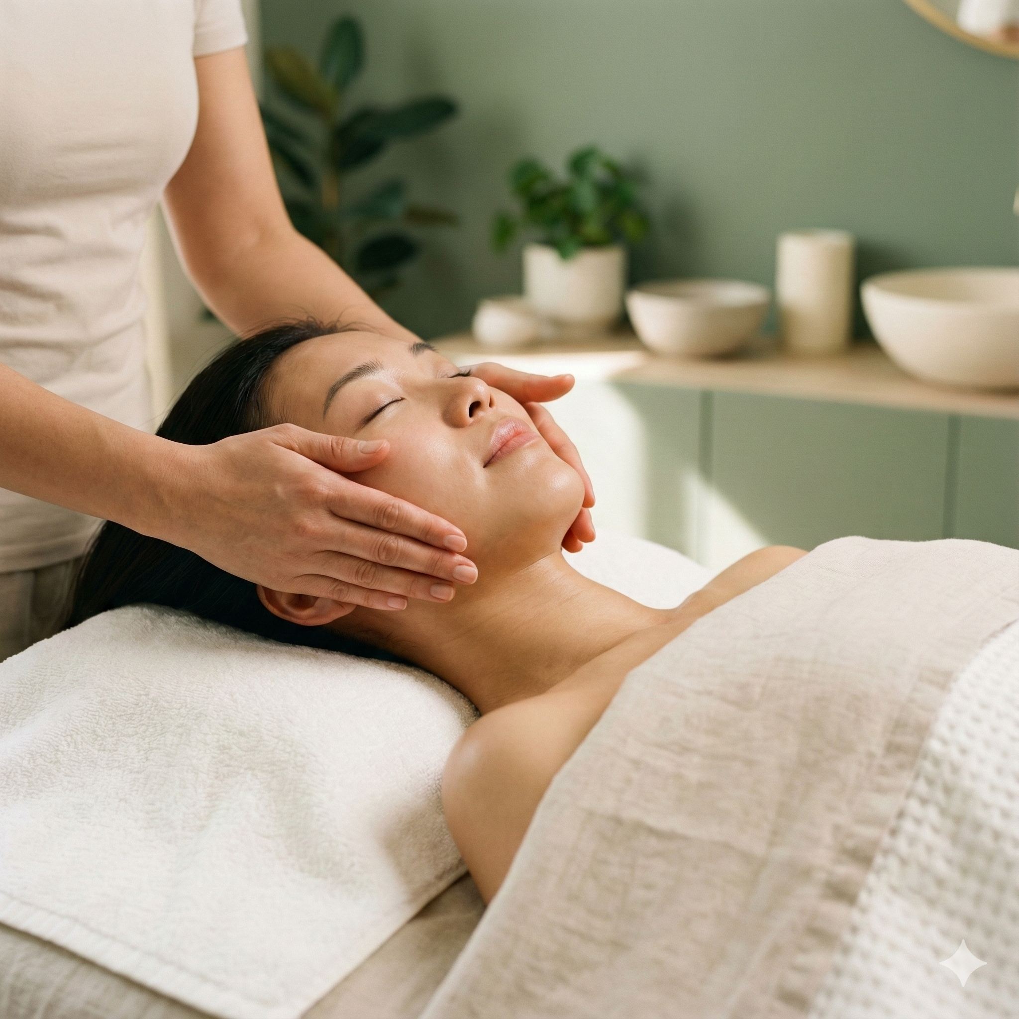 Professional spa facial treatment